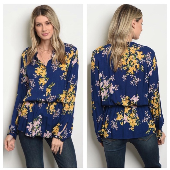 NWOT Floral print long sleeve top - Picture 1 of 6